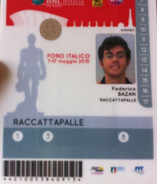 Le aree di accesso per i ball boys: 1,3 e 8 (Pietrangeli incluso)